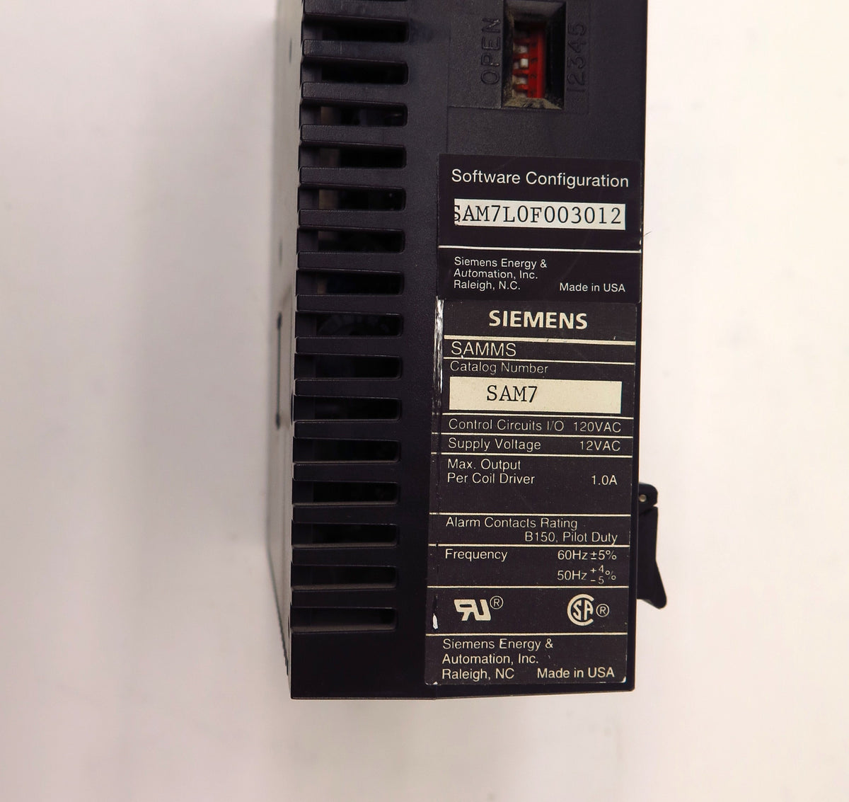 Siemens Advanced Motor Master System SAMMS-MVX SAM7  Not working For Parts - Advance Operations