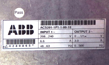 ABB Inverter Drive ACS201-1P1-1-00-10 1 Year Warranty Free Shipping - Advance Operations