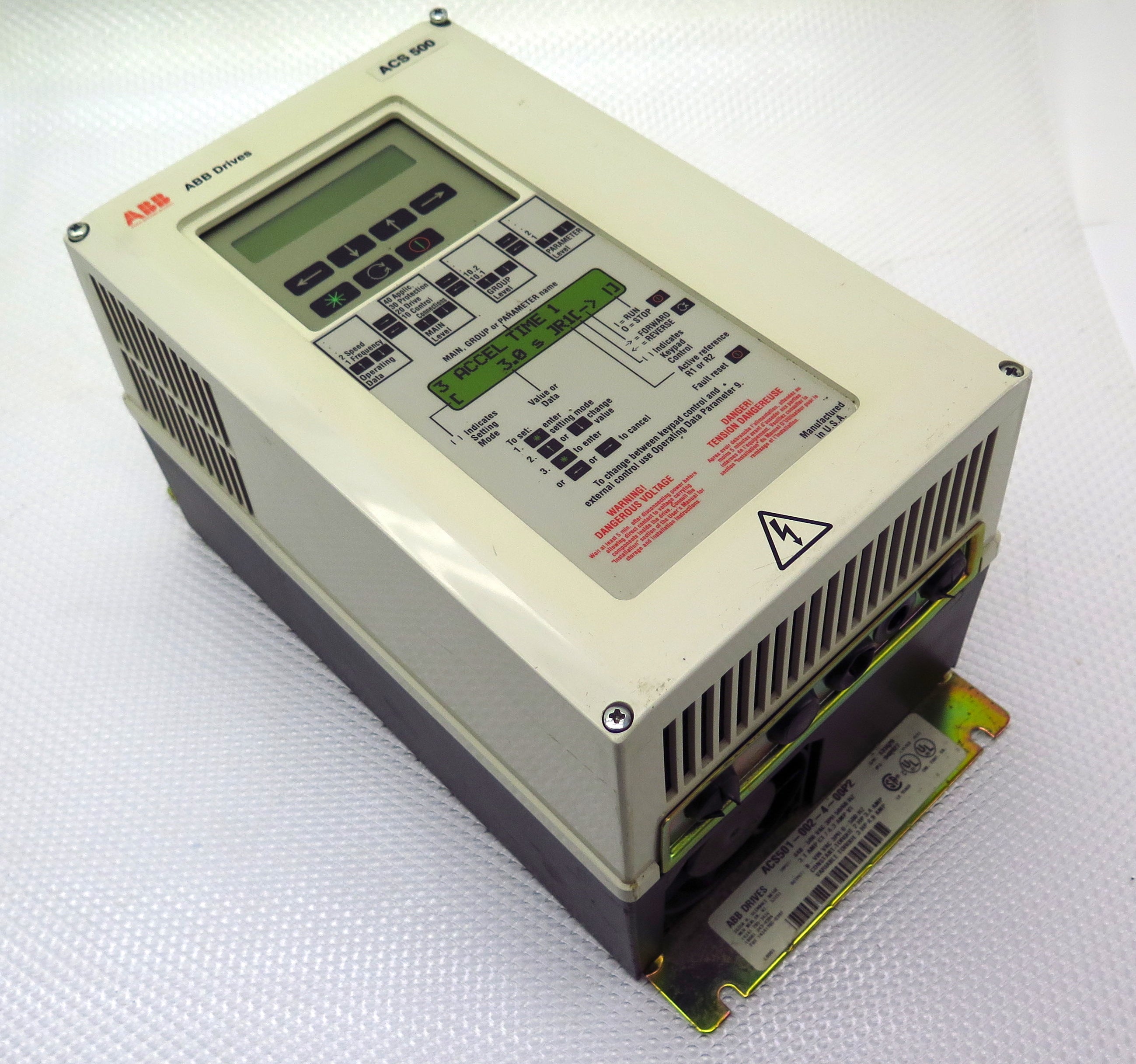 ABB ACS500 AC Drive ACS501-002-4-00P2 2 HP 3 PH 1 Year Warranty Free shipping - Advance Operations