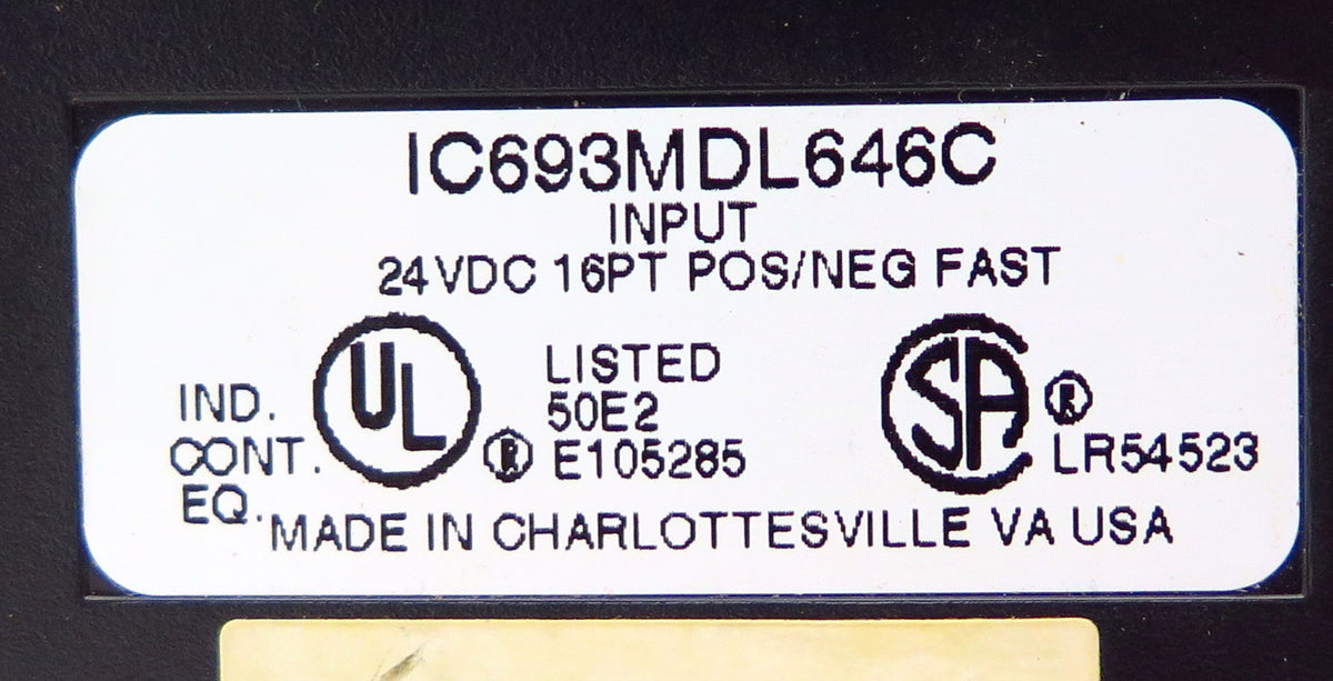 GE Fanuc Input Module Pos/Neg Fast IC693MDL646C 24VDC 16PT (Lot of 2) - Advance Operations