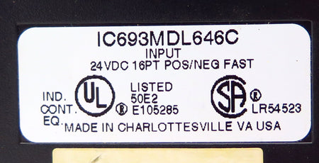GE Fanuc Input Module Pos/Neg Fast IC693MDL646C 24VDC 16PT (Lot of 2) - Advance Operations