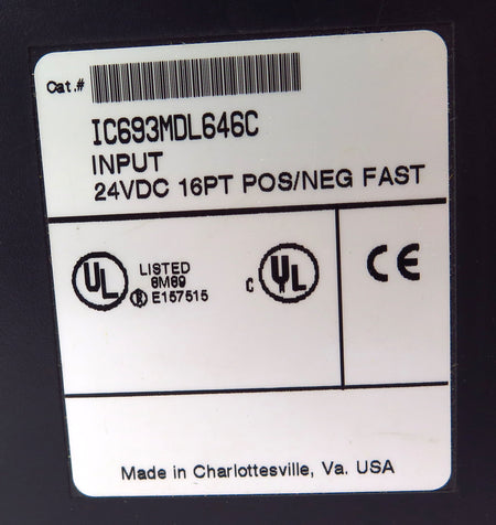 GE Fanuc Input Module Pos/Neg Fast IC693MDL646C 24VDC 16PT (Lot of 2) - Advance Operations