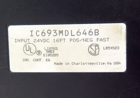 GE Fanuc Input Module IC693MDL646B 24VDC (Lot of 2) - Advance Operations