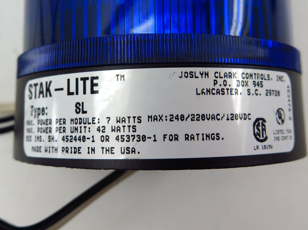 Joslyn Clark Stak Lite Type SL Indicating Light Blue - Advance Operations