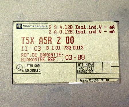 Telemecanique Interface Output Module TSX  ASR 200 - Advance Operations