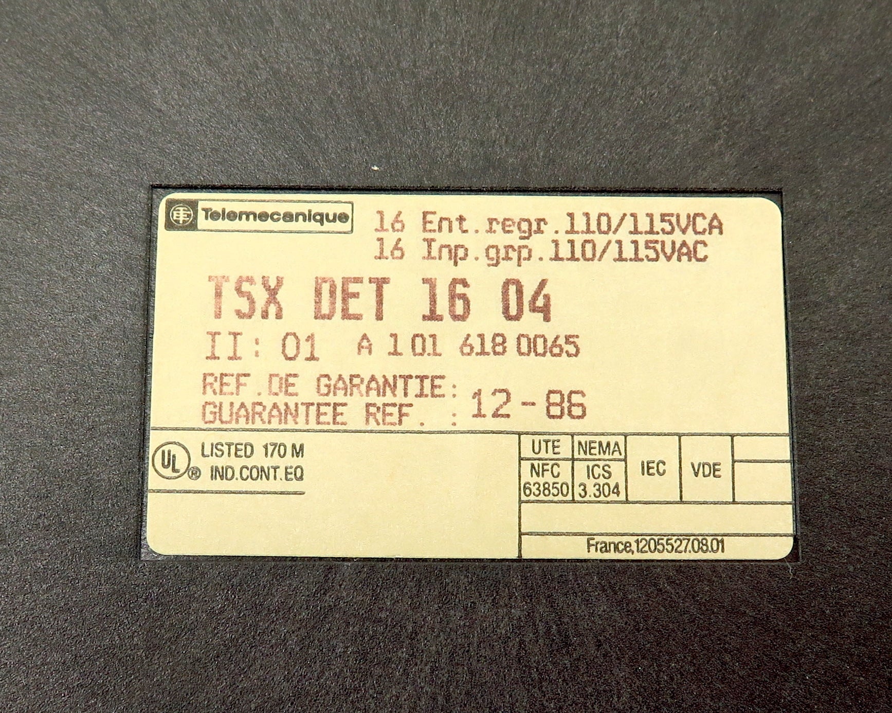 Telemecanique 16 Input Module TSXDET1604 TSX DET 16 04 1 Year Warranty - Advance Operations