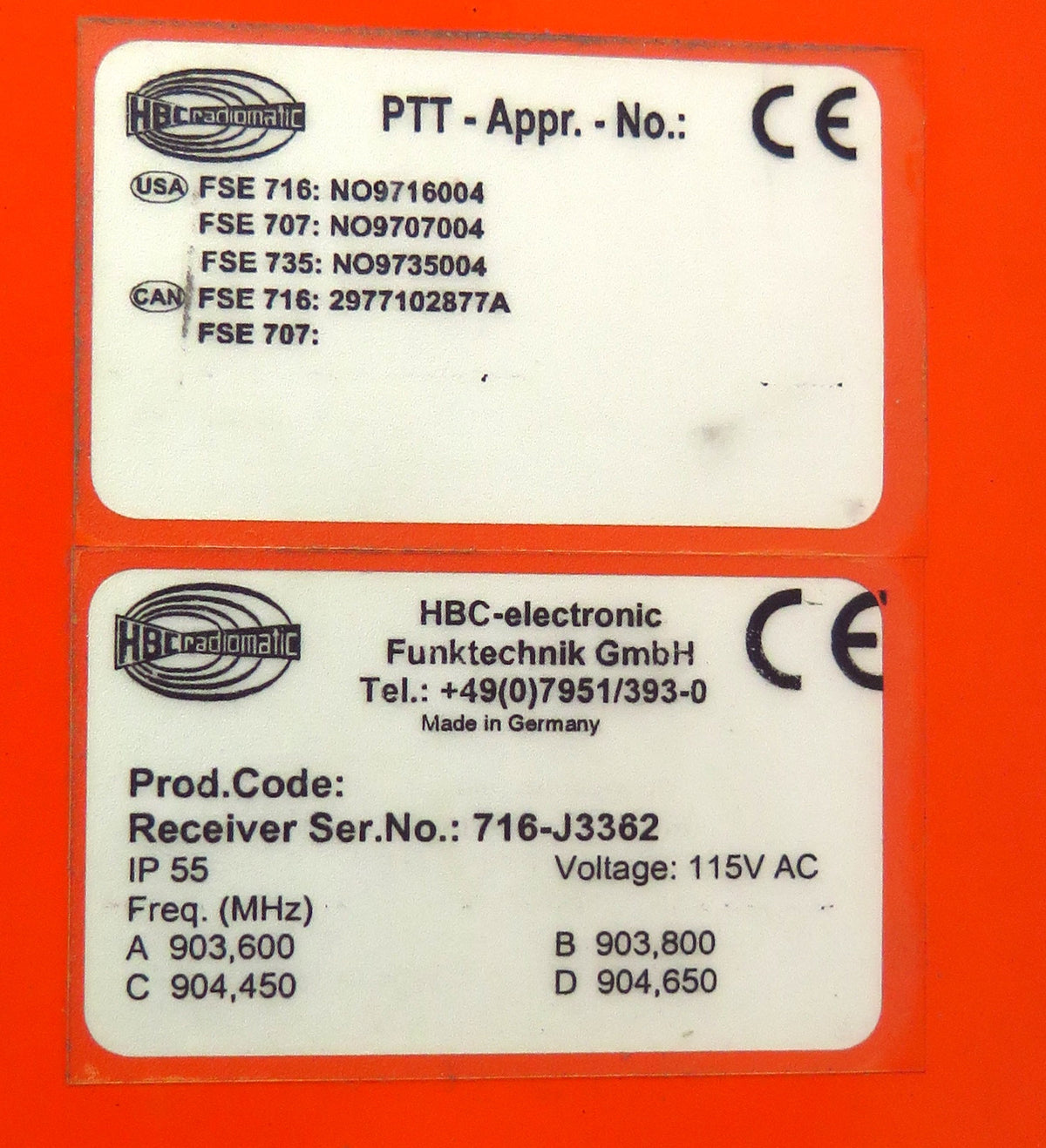 HBC Radiomatic FSE 716 Receiver System - Advance Operations