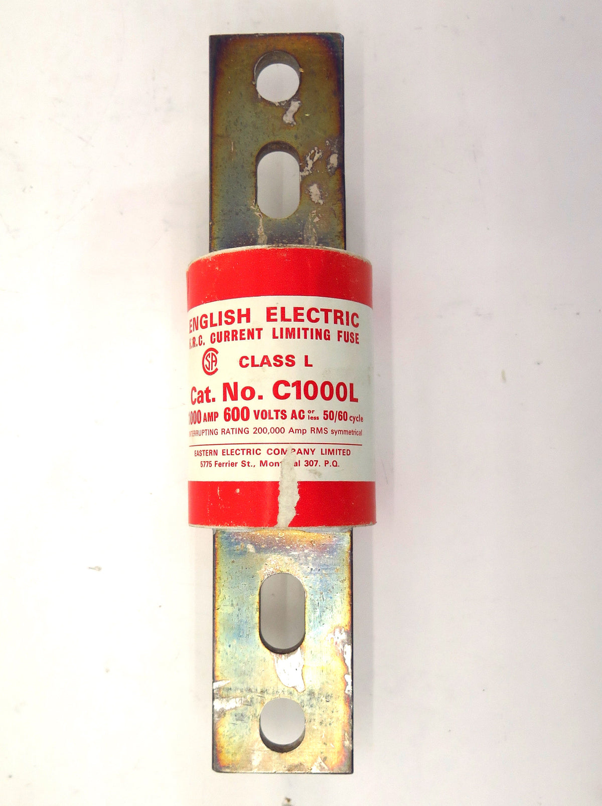 English Electric Current Limiting Fuse C1000L 600V 1000A - Advance Operations