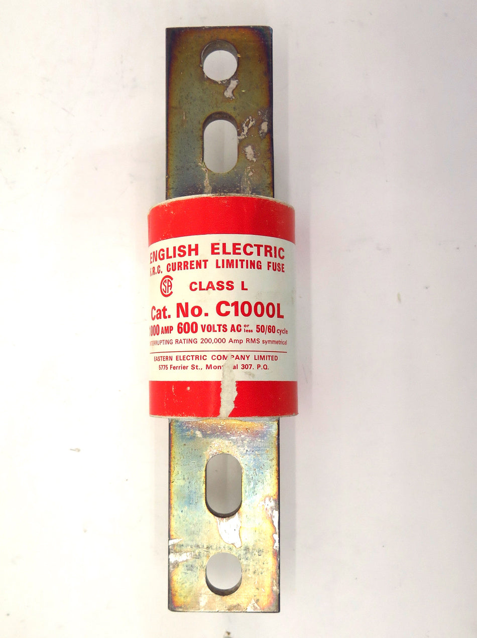 English Electric Current Limiting Fuse C1000L 600V 1000A - Advance Operations