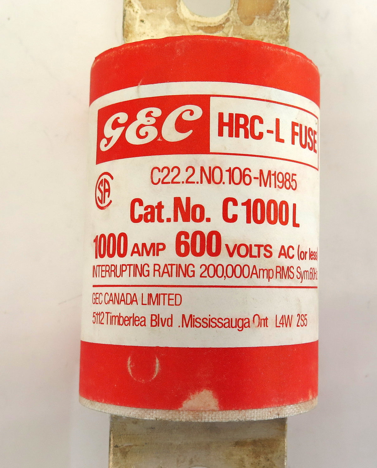GEC Current Limiting Fuse C1000L 600V 1000A - Advance Operations
