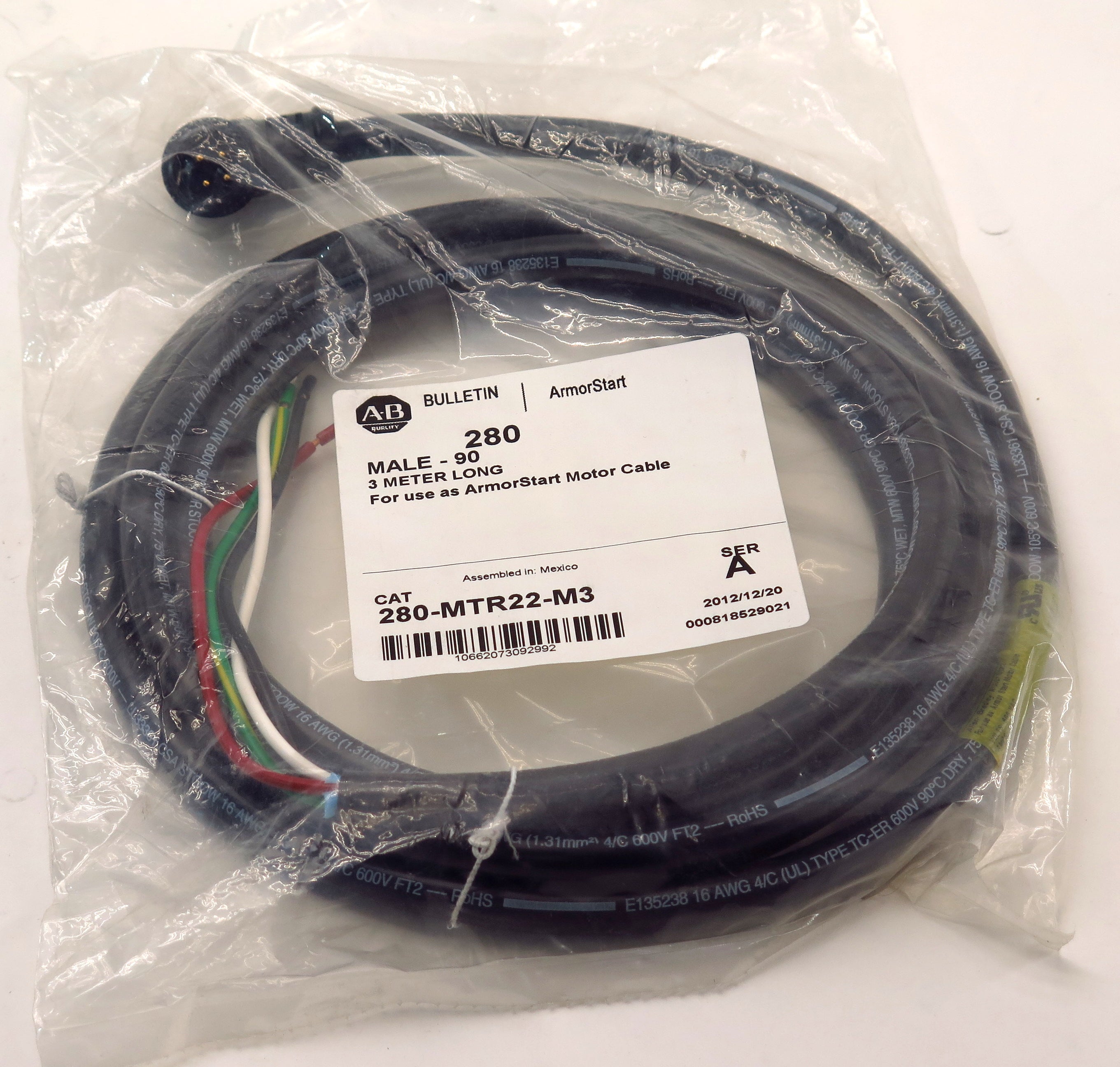 Allen-Bradley ArmorStart Motor Cable 280-MTR22-M3 Ser A - Advance Operations