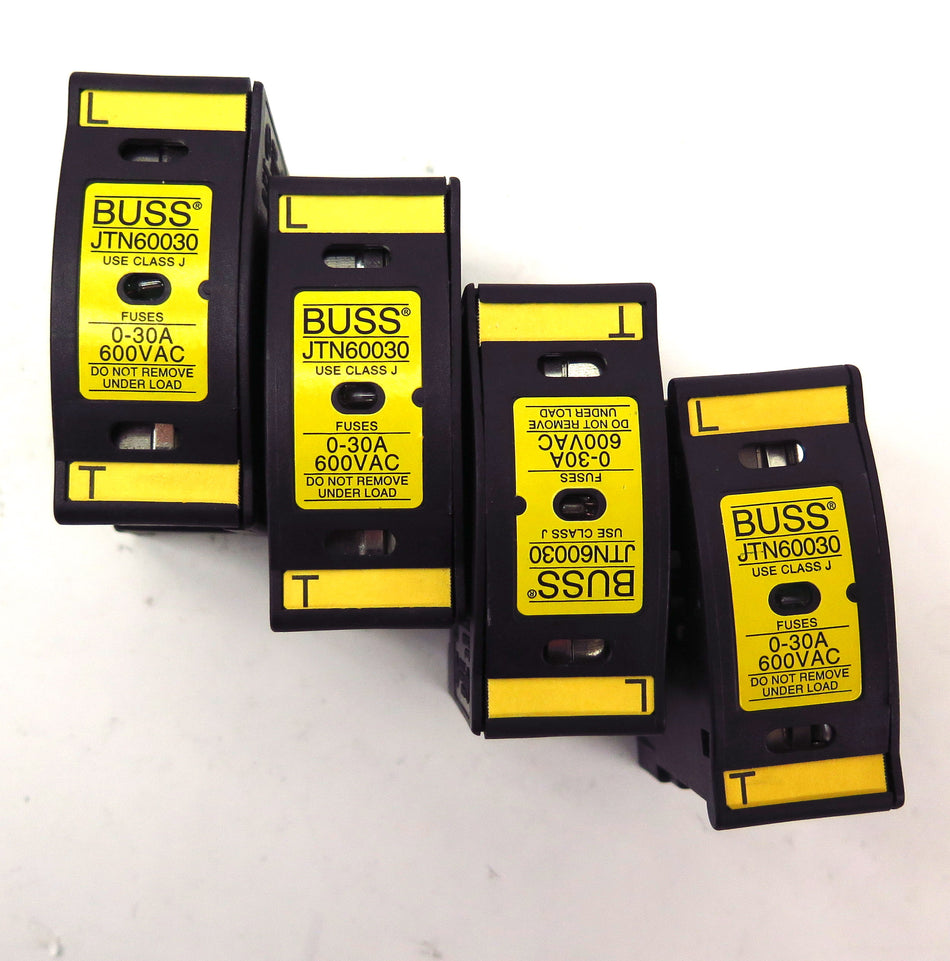 Bussman Indicating Fuse Holder JT60030 0-30A Class J 600VAC Finger Safe (4) - Advance Operations