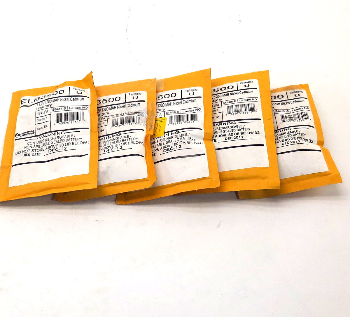 Lithonia Lighting Nickel Cadmium Battery ELB3500 1.2V 1200MAH (5) - Advance Operations