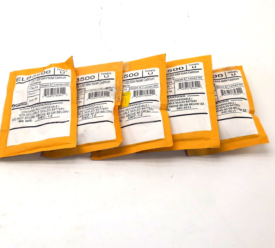 Lithonia Lighting Nickel Cadmium Battery ELB3500 1.2V 1200MAH (5) - Advance Operations