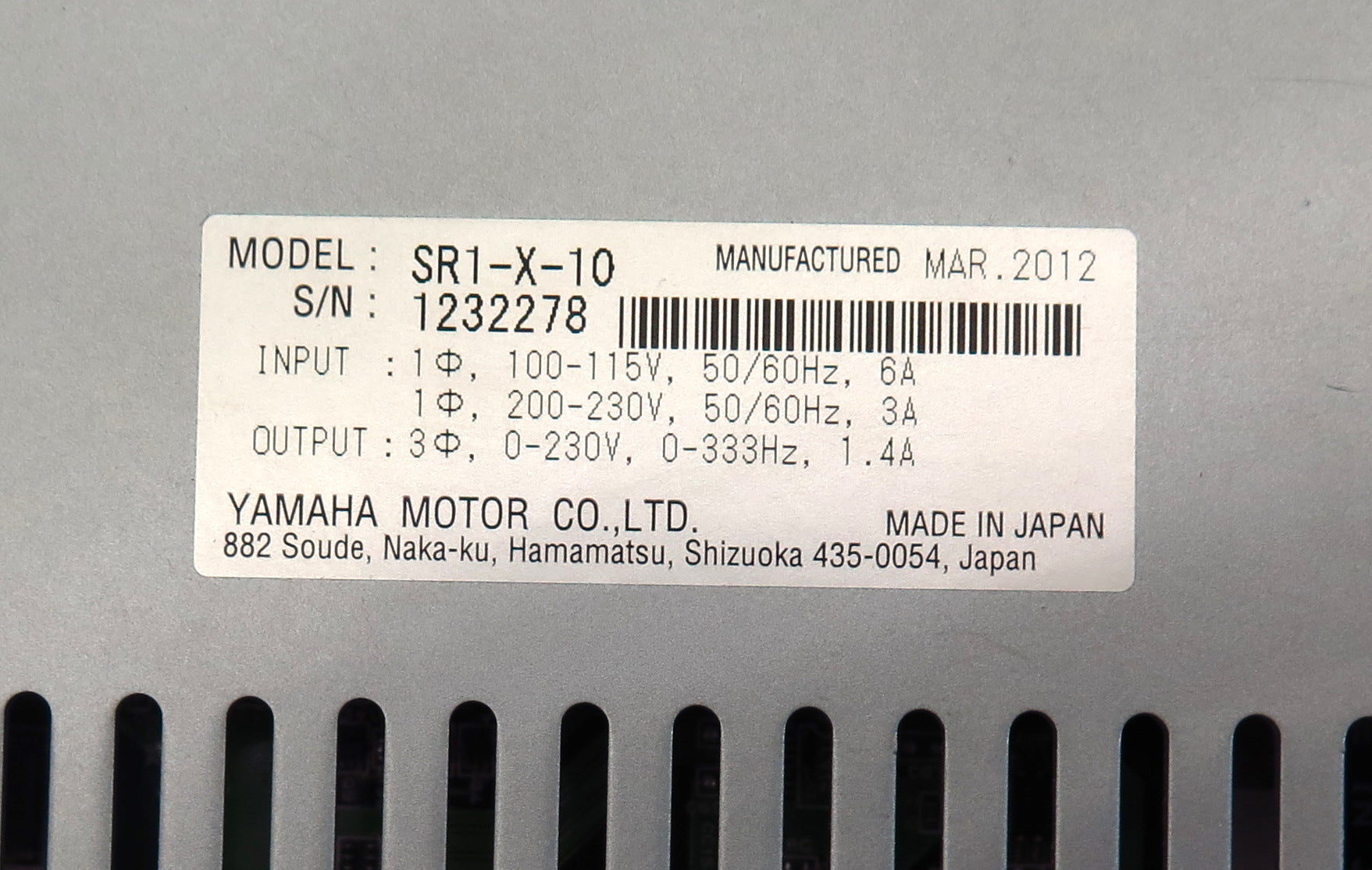 Yamaha Motors Robot Controller Driver SR1-X-10 - Advance Operations