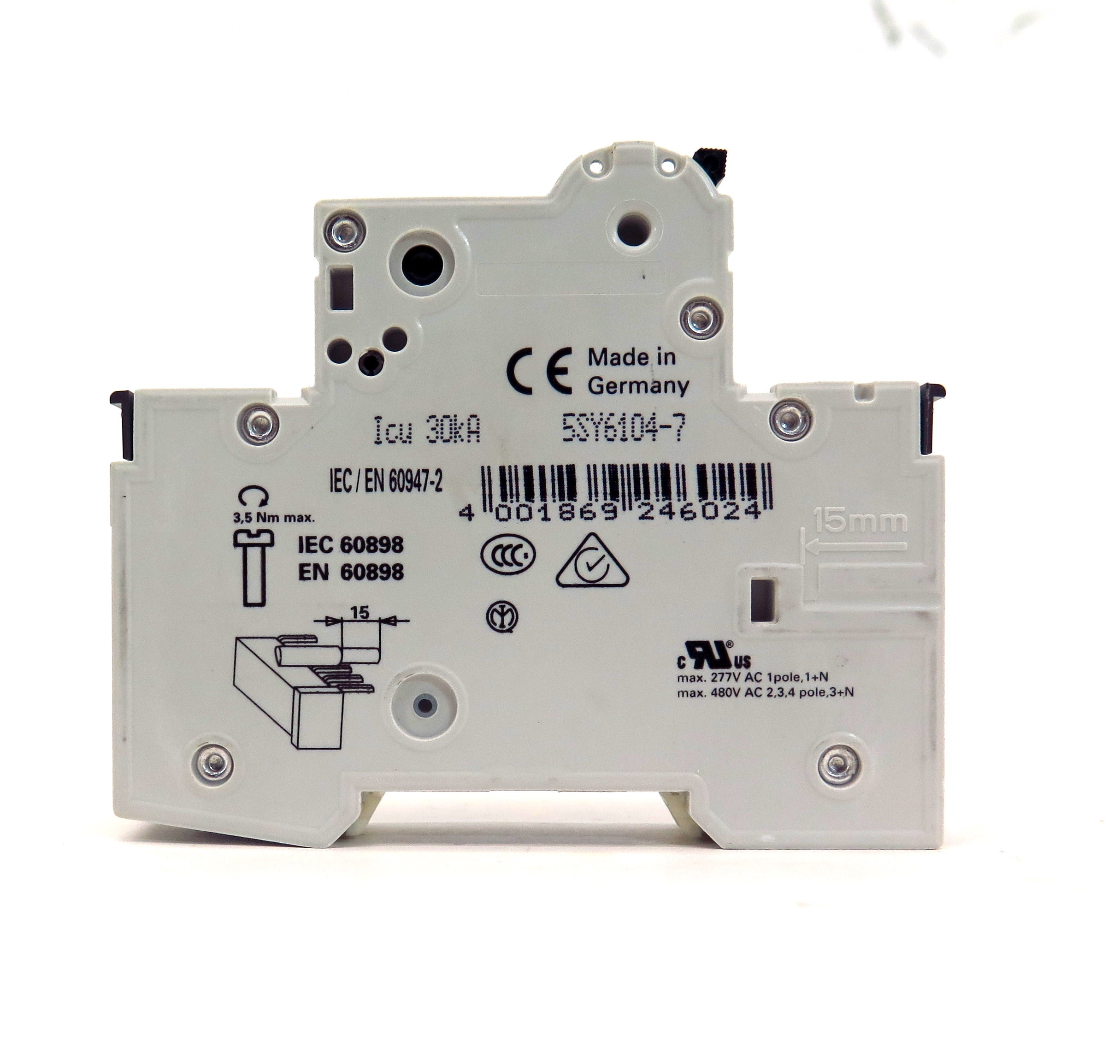 Siemens Circuit Breaker 5SY6104-7 MCB C4 4A 230/400V  (2) - Advance Operations