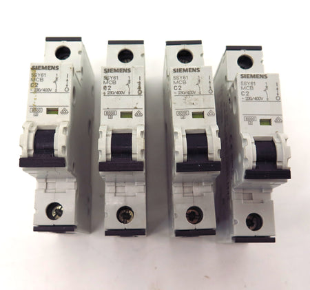 Siemens Circuit Breaker 5SY6102-7 MCB C2 2A 230/400V (4) - Advance Operations