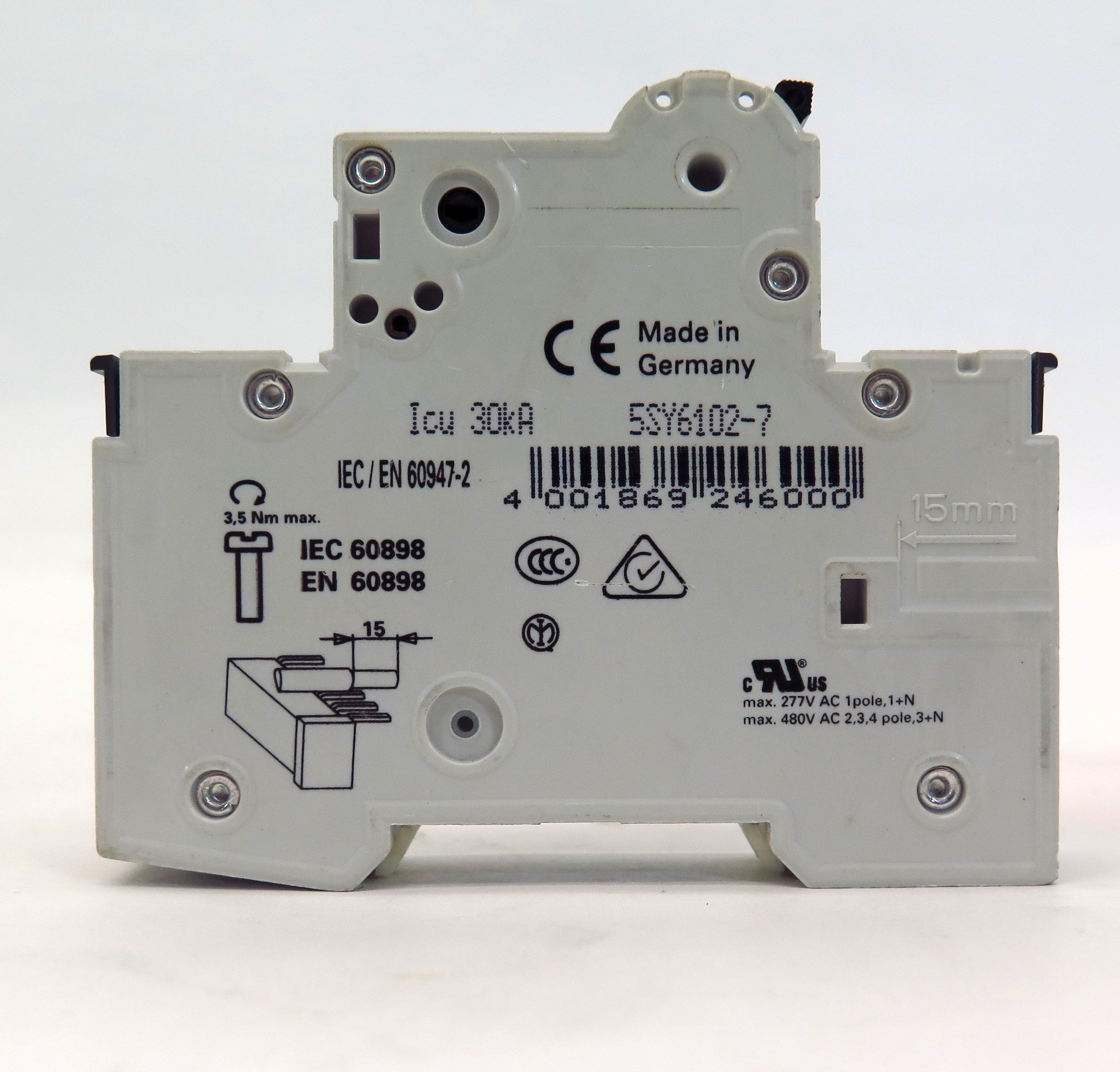 Siemens Circuit Breaker 5SY6102-7 MCB C2 2A 230/400V (4) - Advance Operations