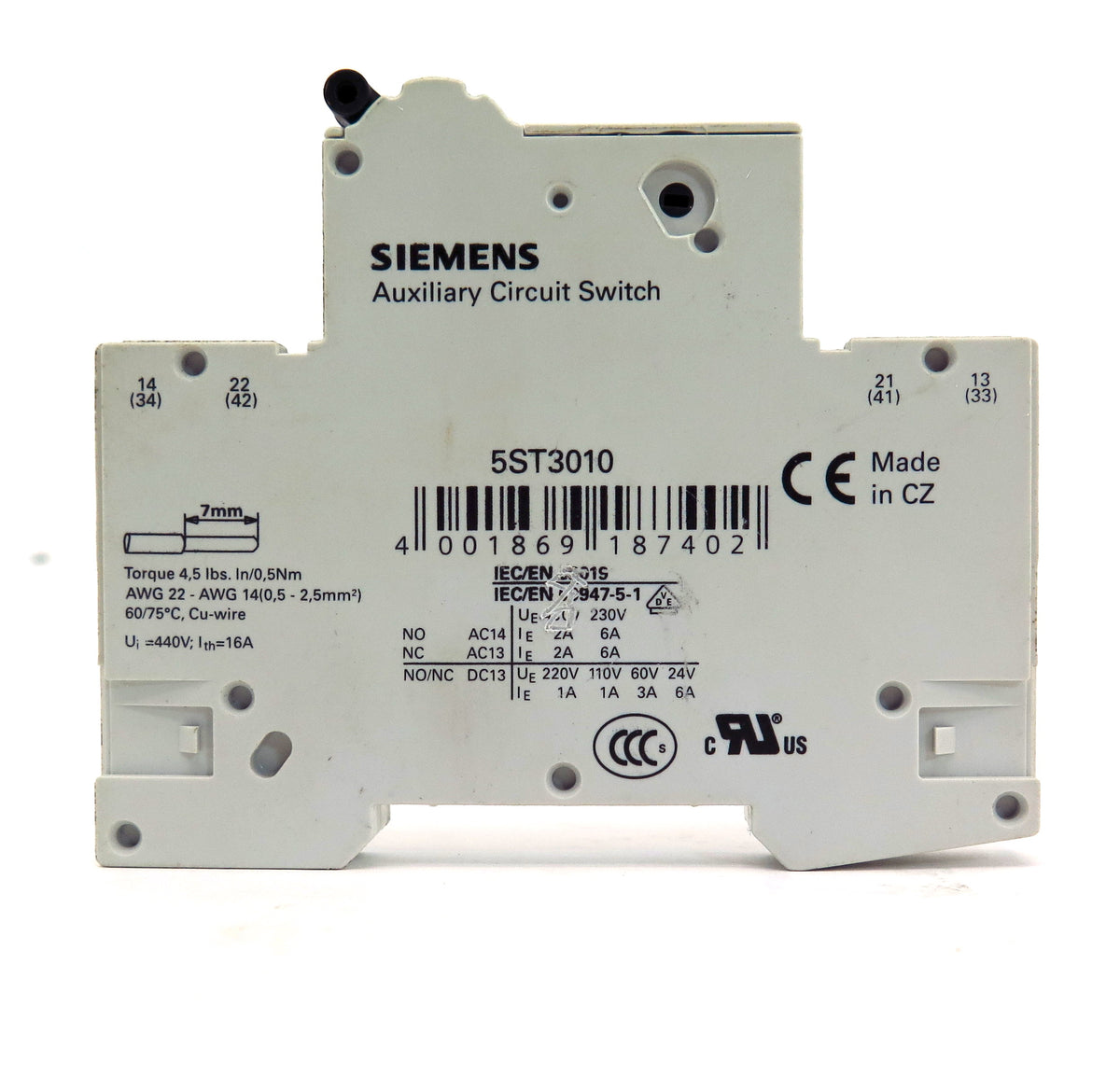 Siemens Circuit Breaker Auxiliary Switch 5ST3010 AS (3) - Advance Operations
