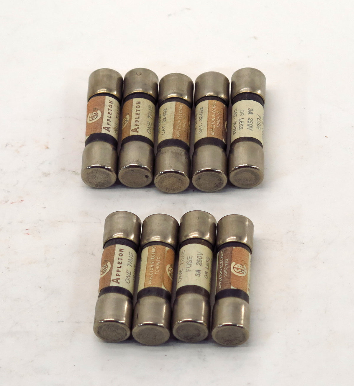 Appleton One Time Fuse Cat 32-003 3A 250VAC (9) - Advance Operations
