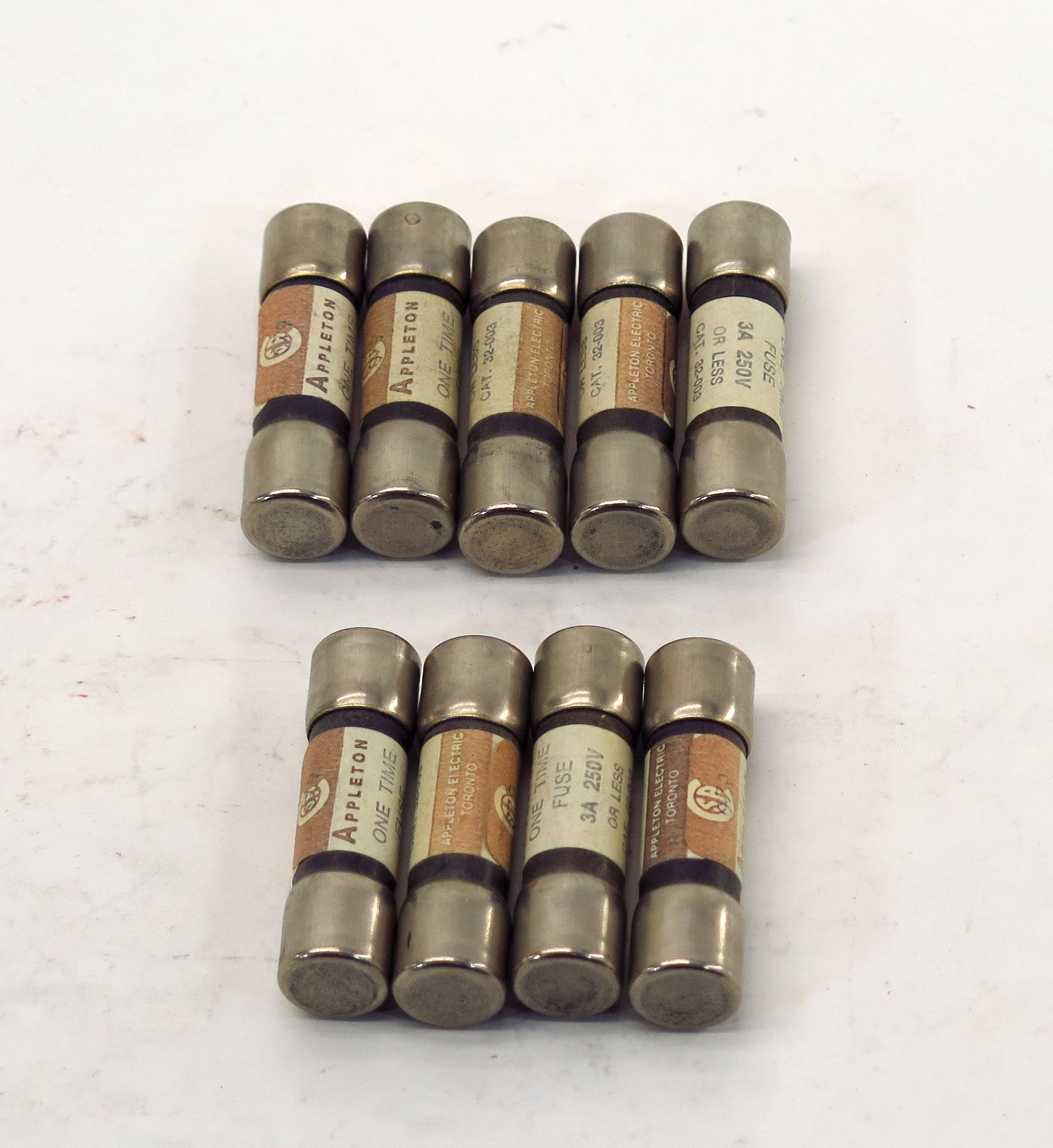Appleton One Time Fuse Cat 32-003 3A 250VAC (9) - Advance Operations