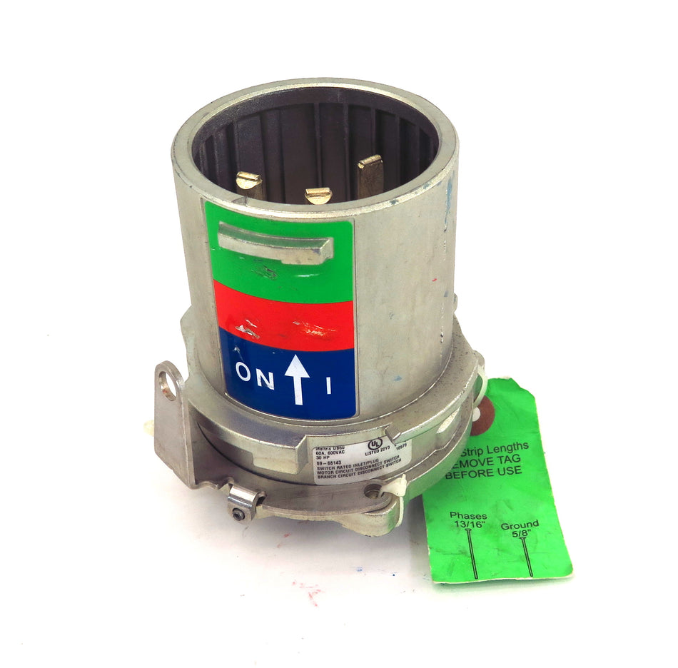 Meltric Motor Inlet Plug 89-68143 DB60 60A 3ø600VAC 30HP - Advance Operations
