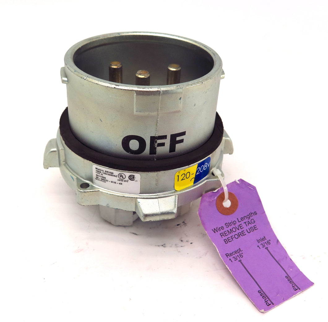 Meltric Inlet Plug 39-98237-K16-4X DS150 150A 120/208VAC New - Advance Operations