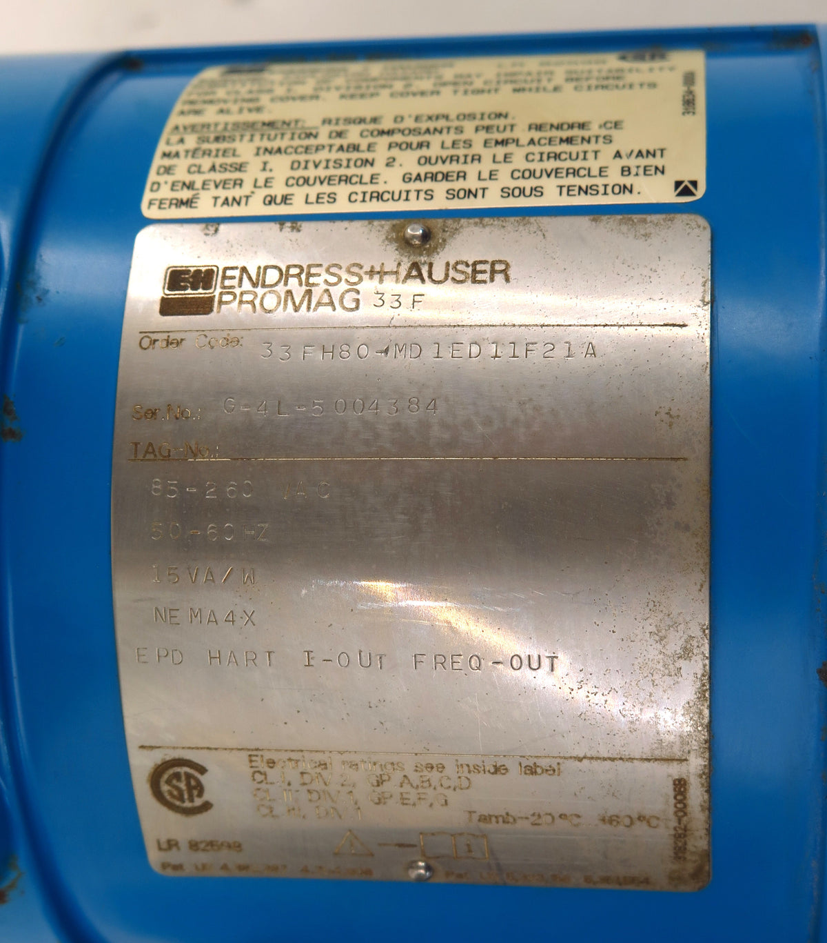 Endress+Hauser Promag F Flowmeter 3" 33FH80-MD1ED11F21A - Advance Operations