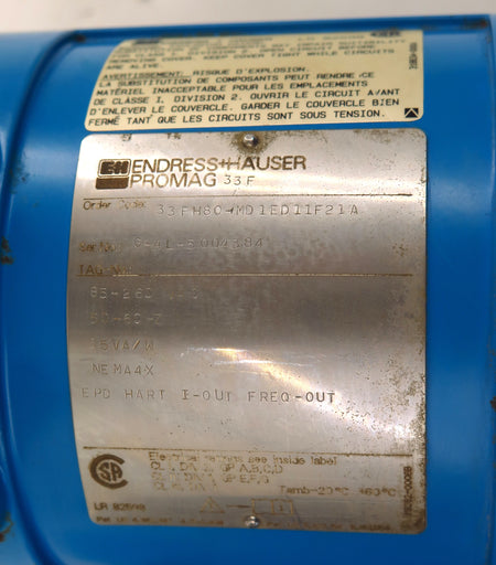 Endress+Hauser Promag F Flowmeter 3" 33FH80-MD1ED11F21A - Advance Operations