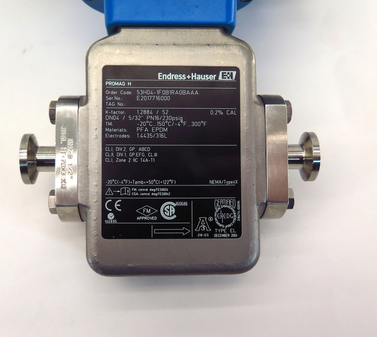 Endress+Hauser Promag 53 Flowmeter 53H04-1F0B1RA0BAAA 85-260VAC - Advance Operations