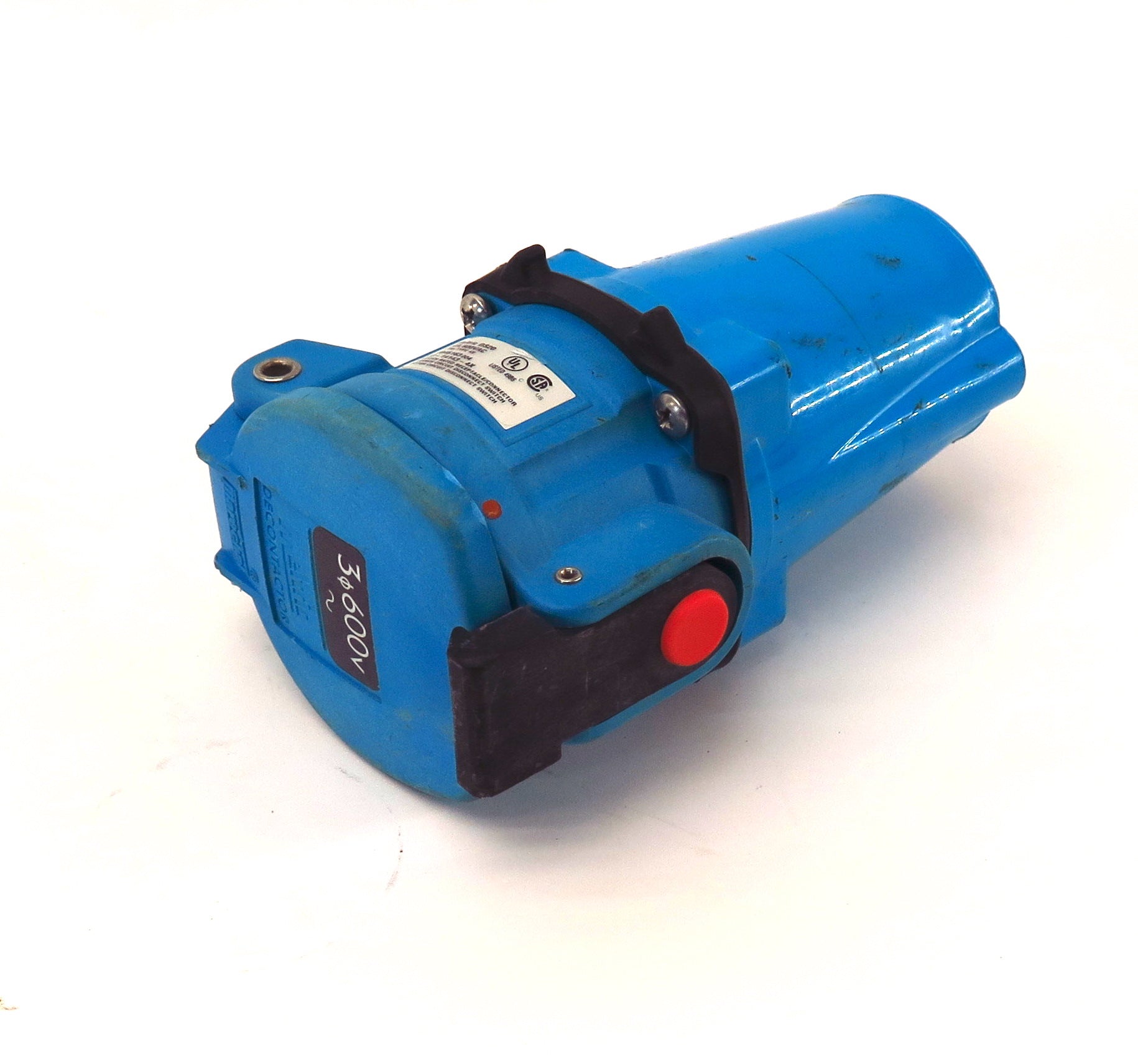 Meltric Plug DS20 Receptacle 33-14143-4X & Poly Handle 1PH34 3/4" NPT 20A 3ø600VAC - Advance Operations