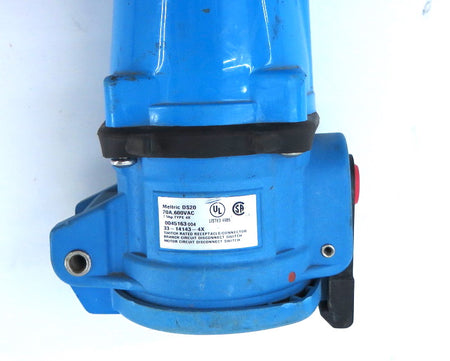 Meltric Plug DS20 Receptacle 33-14143-4X & Poly Handle 1PH34 3/4" NPT 20A 3ø600VAC - Advance Operations