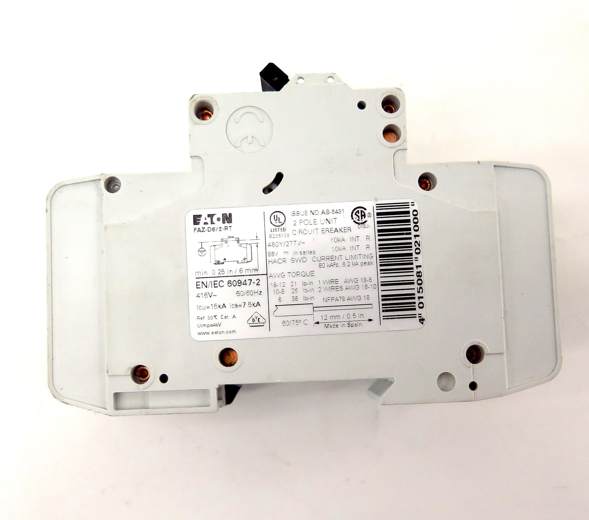 Eaton Circuit Breaker FAZ-D6/2-RT 6A – Advance Operations