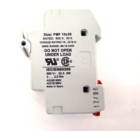 DF Electric Fuse Holder PMF 10X38 600VAC 32A (2) - Advance Operations