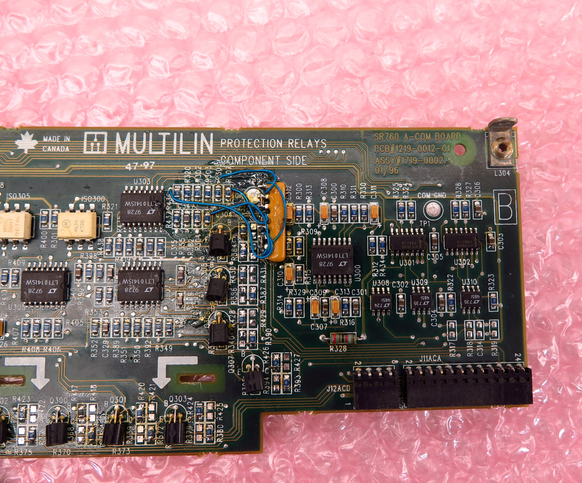 GE Multilin SR760 A-COM Board PCB 1219-0012-G1 1719-0002 Rev G1 - Advance Operations