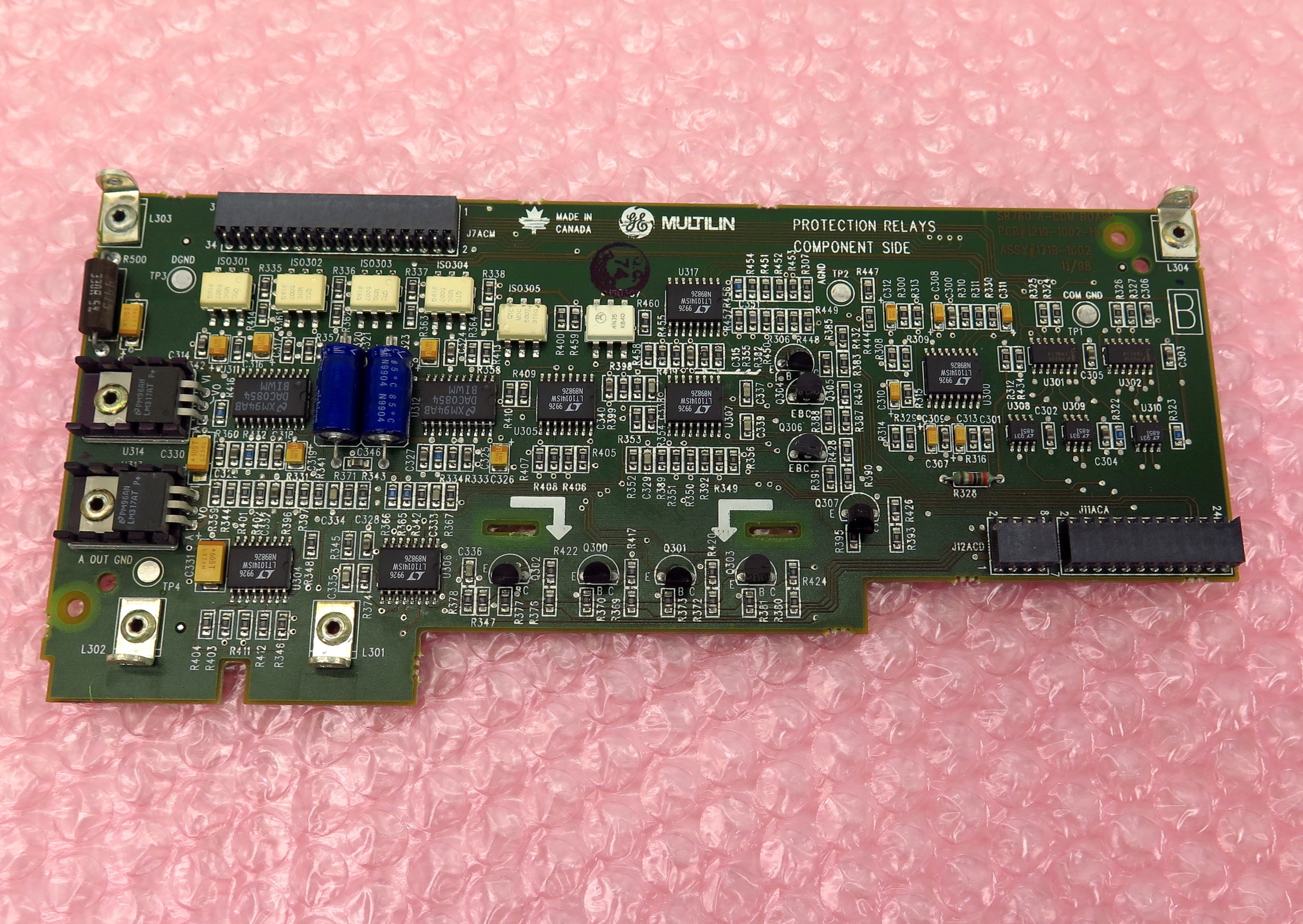 GE Multilin SR760 A-COM Board PCB 1219-1002-H3 1719-1002 Rev H3 - Advance Operations