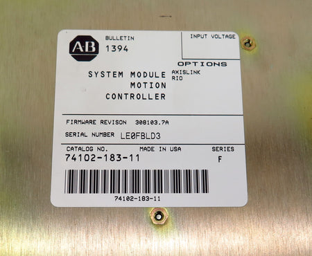 Allen-Bradley 1394 System Module Motion Controller 74102-183-11 Series F - Advance Operations