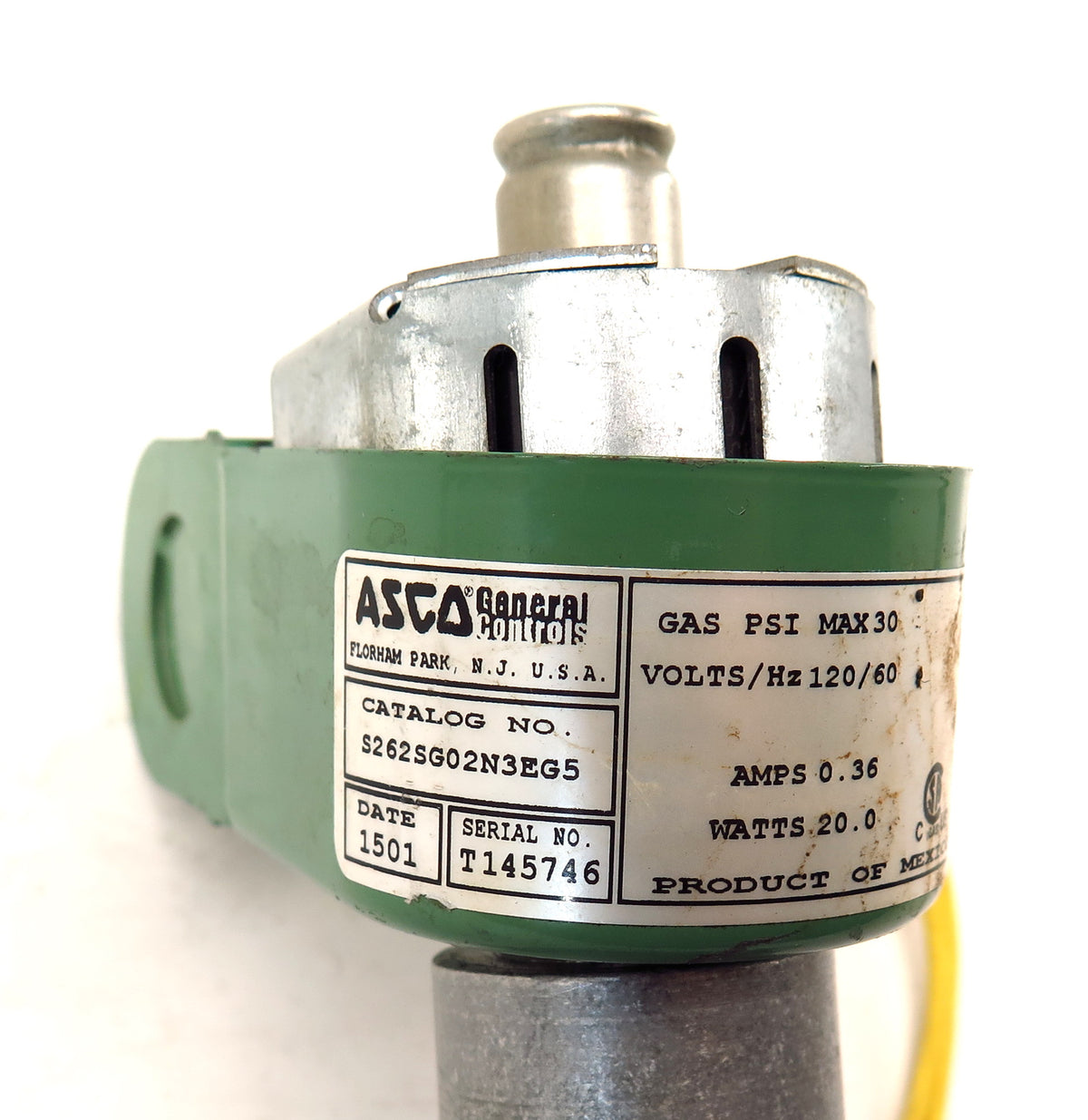 Asco Solenoid Gas Valve S262SG02N3EG5 3/4" 120V Coil 30 Psi - Advance Operations