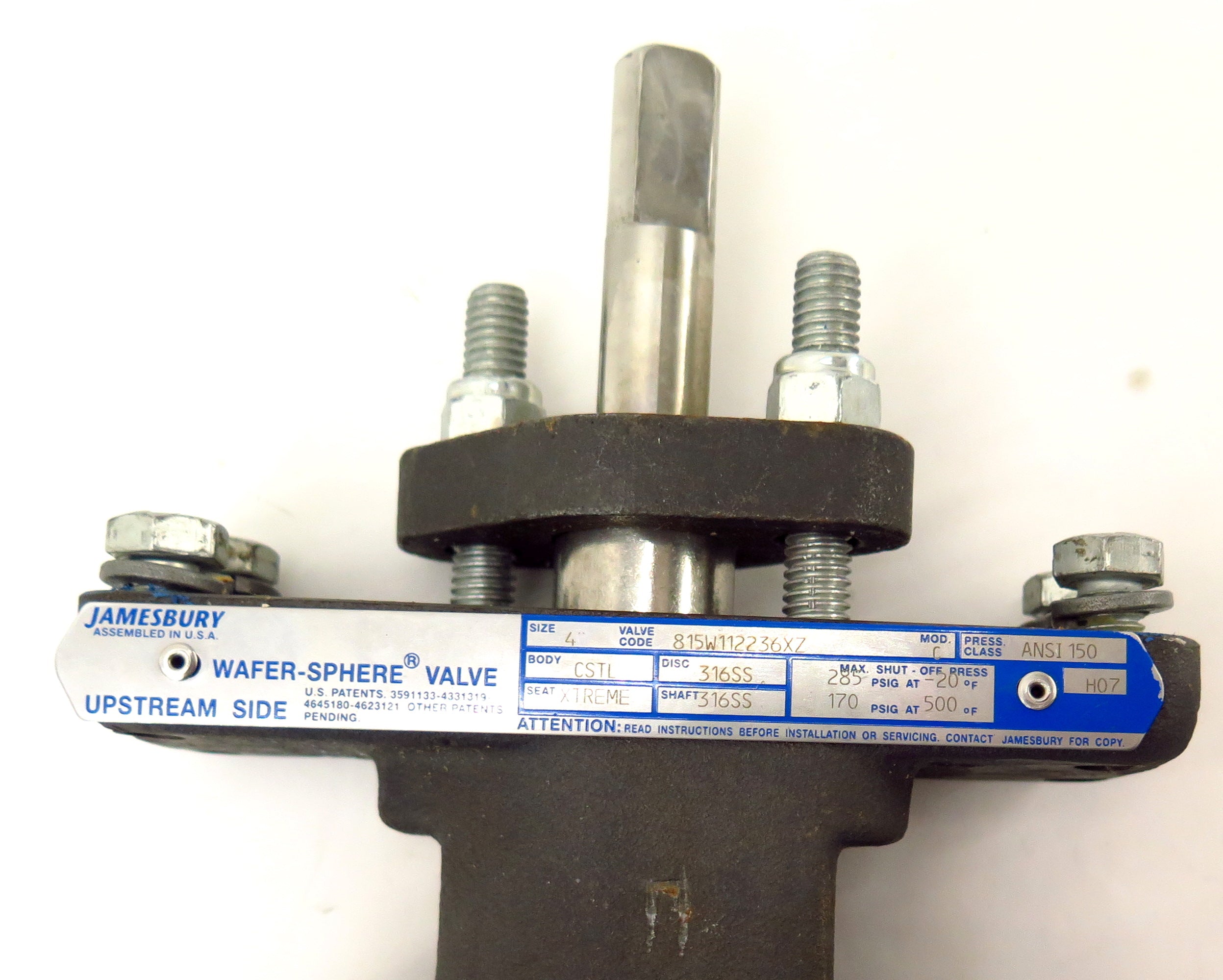 Jamesbury Wafer-Sphere Valve 815W112236XZ Size 4" Class ANSI 150 - Advance Operations