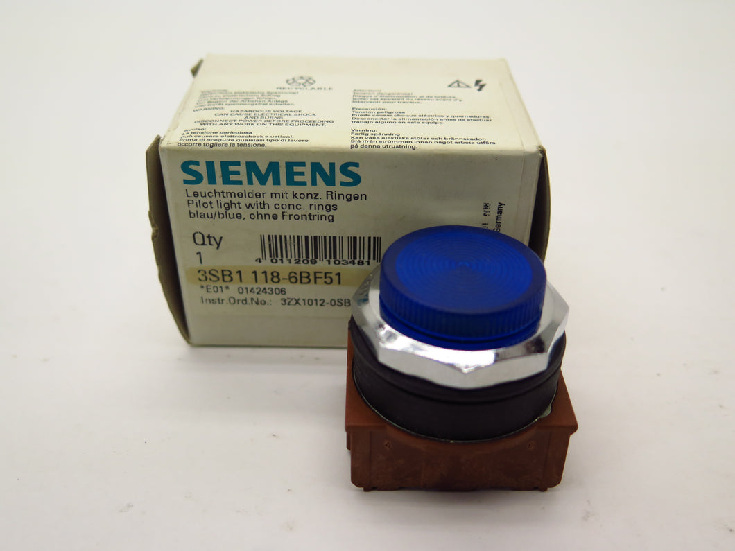 Siemens 3SB1118-6BF51 Pilot Light blue - Advance Operations