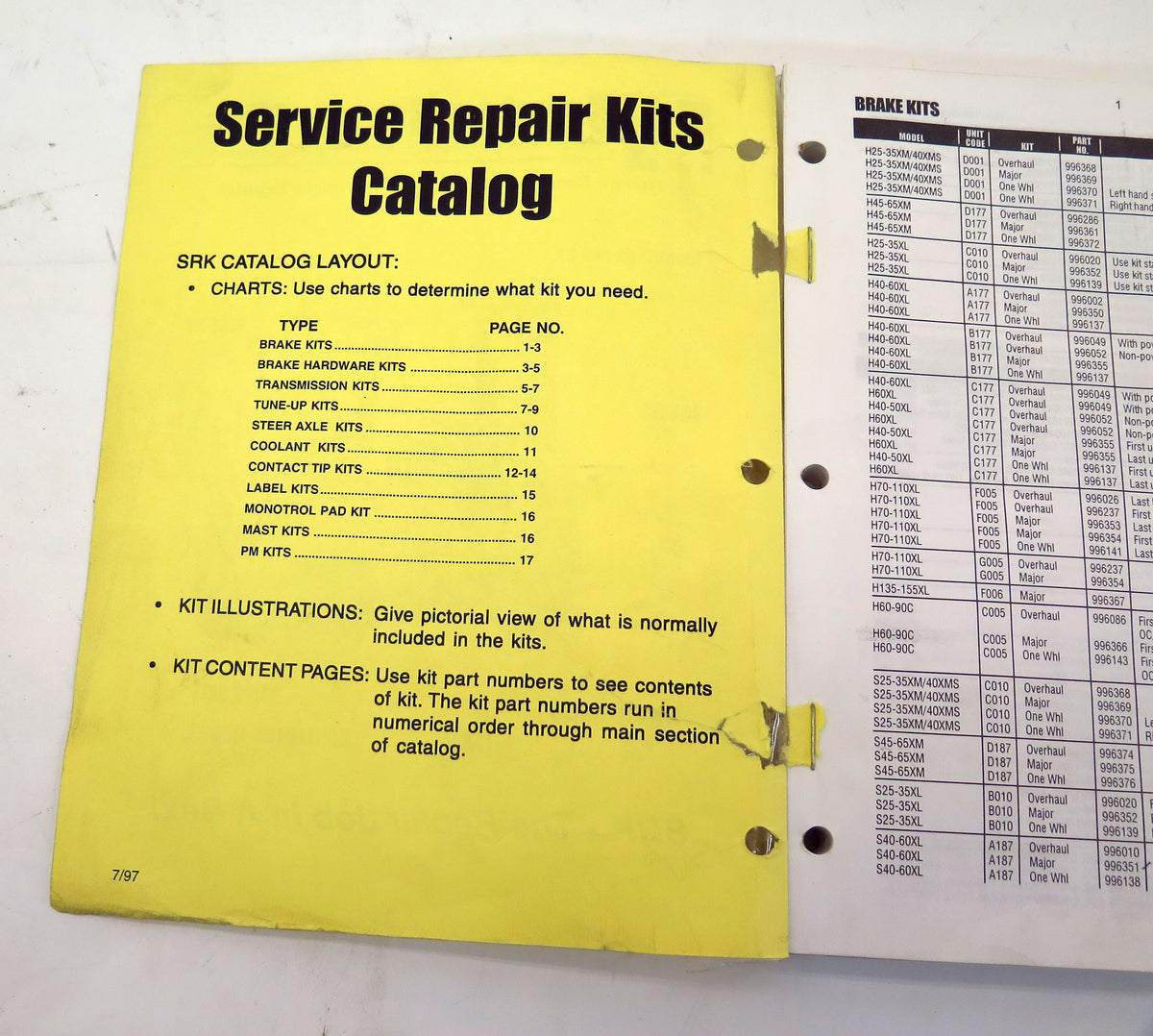 Hyster Lift Truck SRK Service Repair Kits Catalog 852871 - Advance Operations