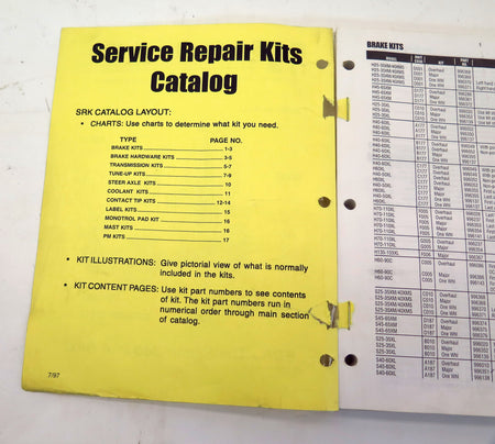 Hyster Lift Truck SRK Service Repair Kits Catalog 852871 - Advance Operations