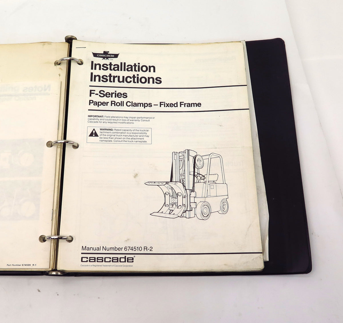 Cascade D Series Carton Clamps Service Manual 670487 R-2 - Advance Operations