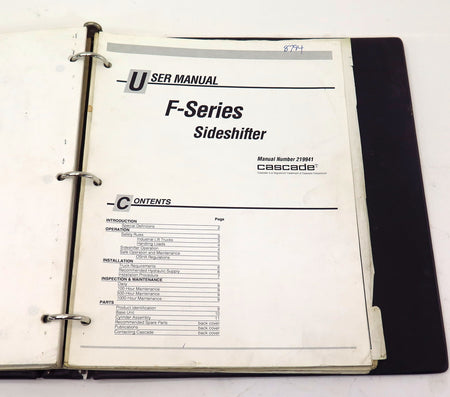 Cascade D Series Carton Clamps Parts Manual 679836 Rev1 - Advance Operations