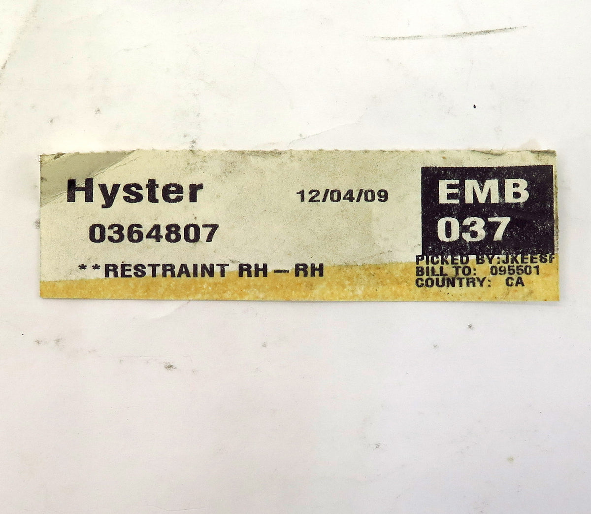 Hyster Hip Restraint RH 0364807 - Advance Operations
