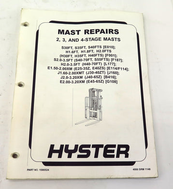 Hyster Lift Truck Mast Repairs Manual 1580524 - Advance Operations