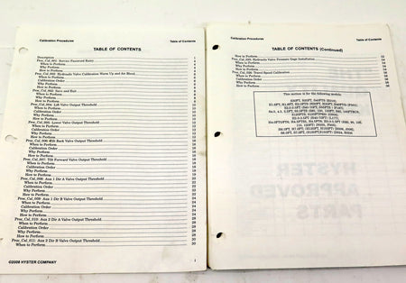 Hyster Lift Truck Calibration Procedures Manual 1580528 - Advance Operations