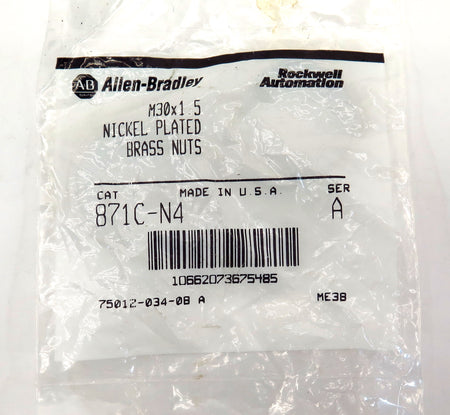 Allen-Bradley 871C-N4 Brass Nuts Nickel Plated (4 Nuts) - Advance Operations
