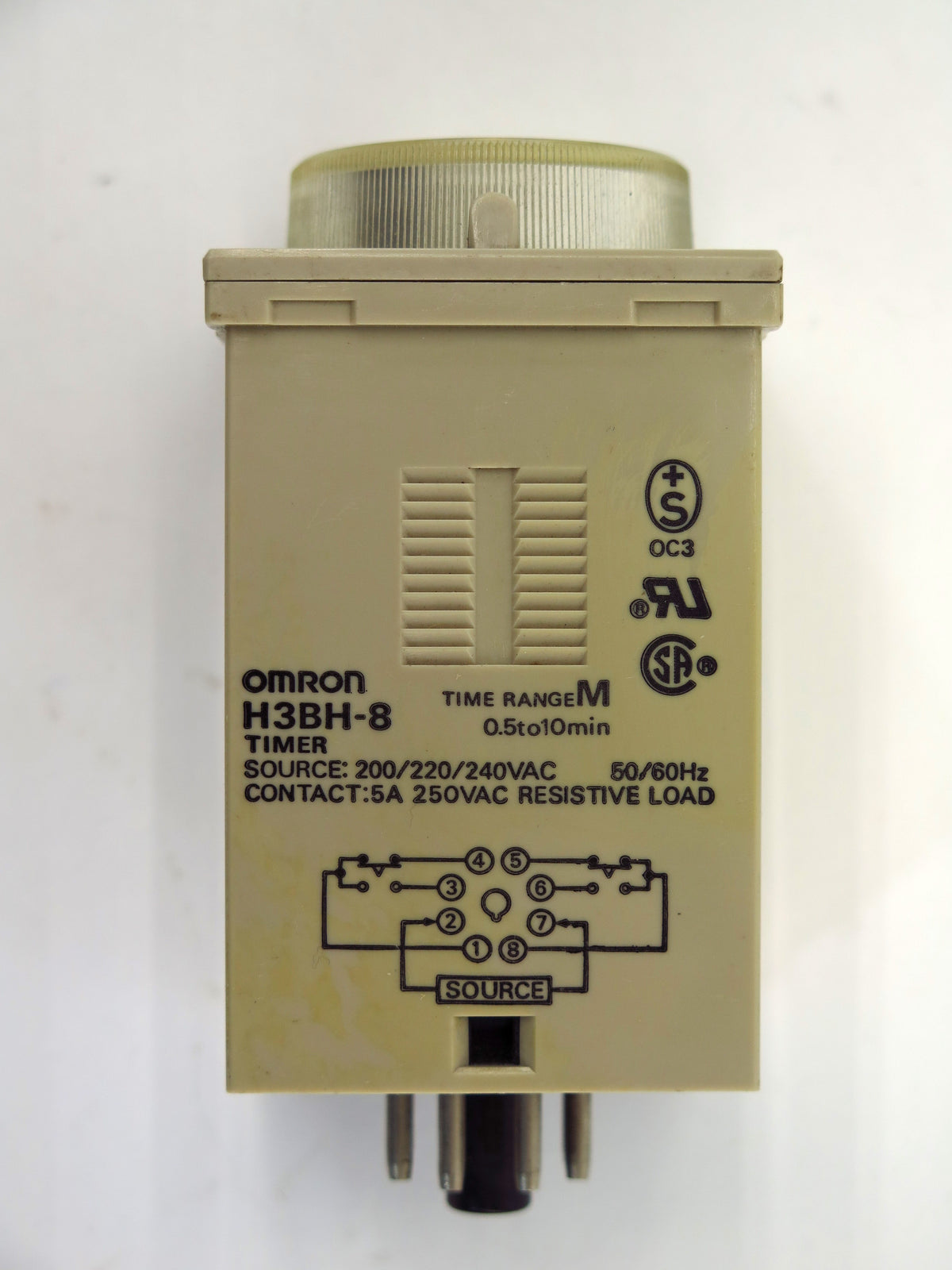 Omron Timer H3BH-8 0.5 to 10 min 200/220/240 VAC - Advance Operations