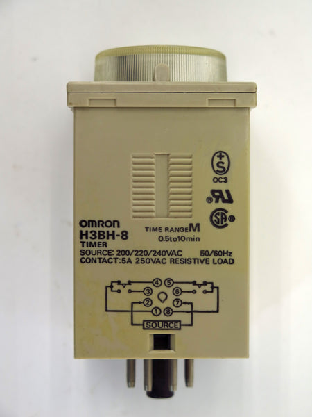 Omron Timer H3BH-8 0.5 to 10 min 200/220/240 VAC - Advance Operations